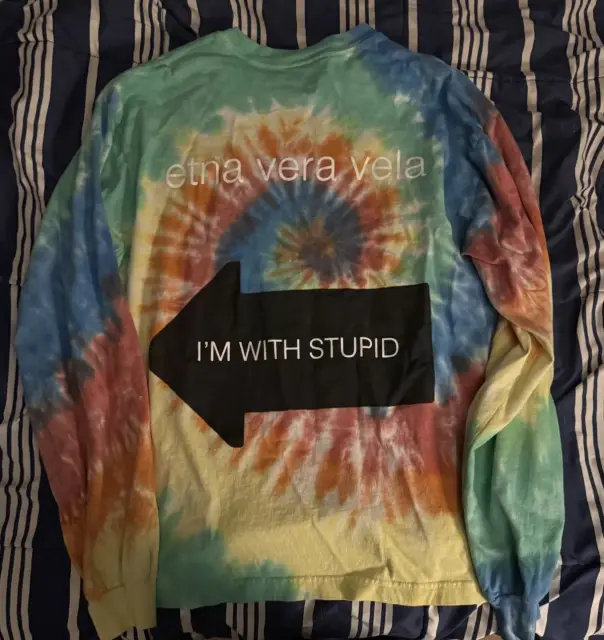 fakemink I'm with stupid Tie-Dye Long Sleeve detail image 2