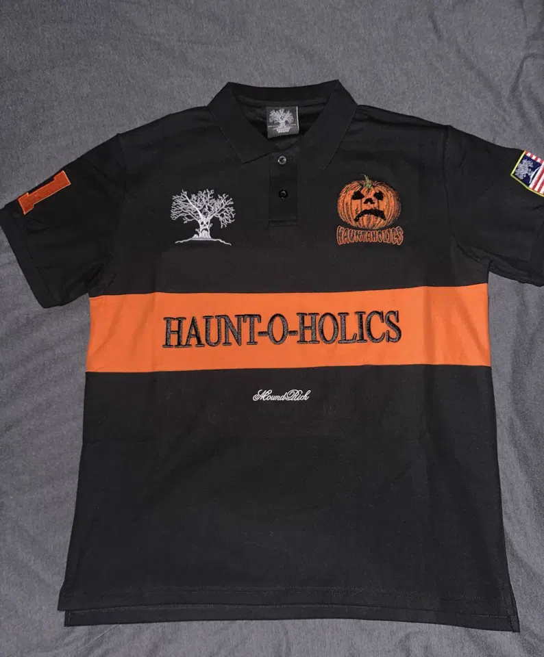Haunted Mound Hauntaholics Polo (Black) detail image 3