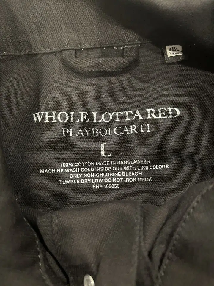 Playboi Carti Whole Lotta Red Denim Jacket — Black detail image 3