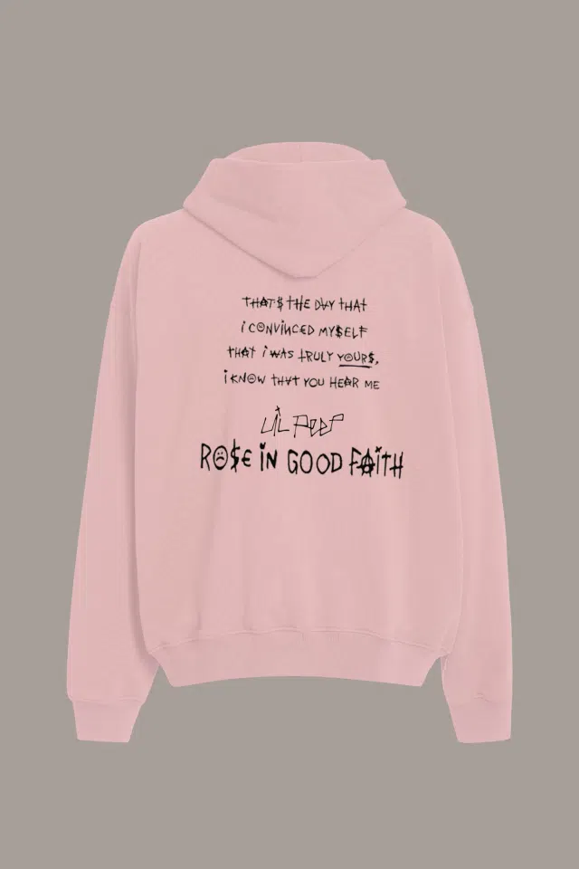 Lil Peep Heavy Live Forever Hoodie (Pink) detail image 2