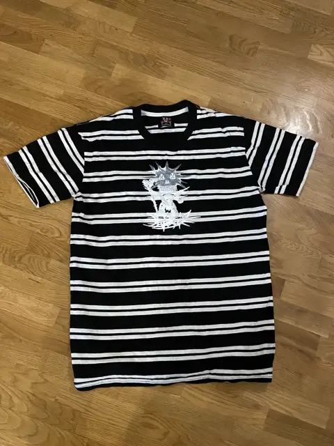 D-9 Striped Tee (White / Black)