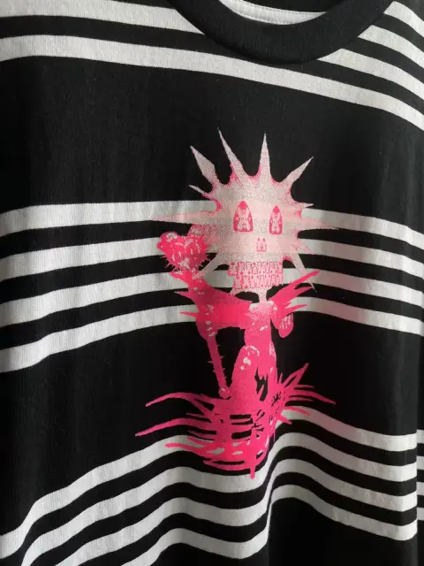 Drain Gang D-9 Striped Tee (Black / White) detail image 3