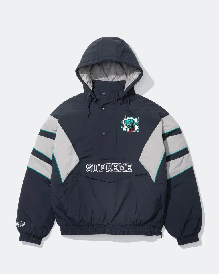 Supreme/SALEM Half Zip Stadium Jacket (Navy)