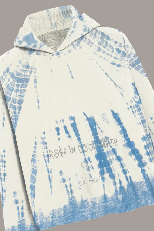 Lil Peep IDGAF Raw Hoodie (Shibori) detail image 3