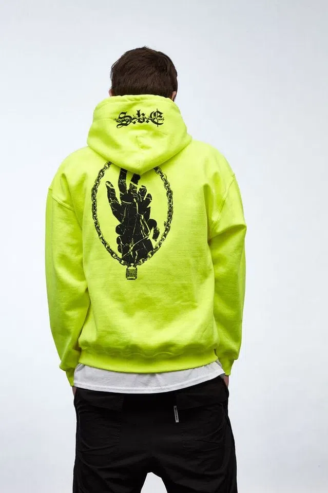 Sad Boys SBE HOODIE 001 (NEON GREEN) detail image 2