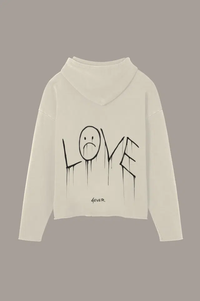 Lil Peep Crybaby Raw Hoodie (White) detail image 2