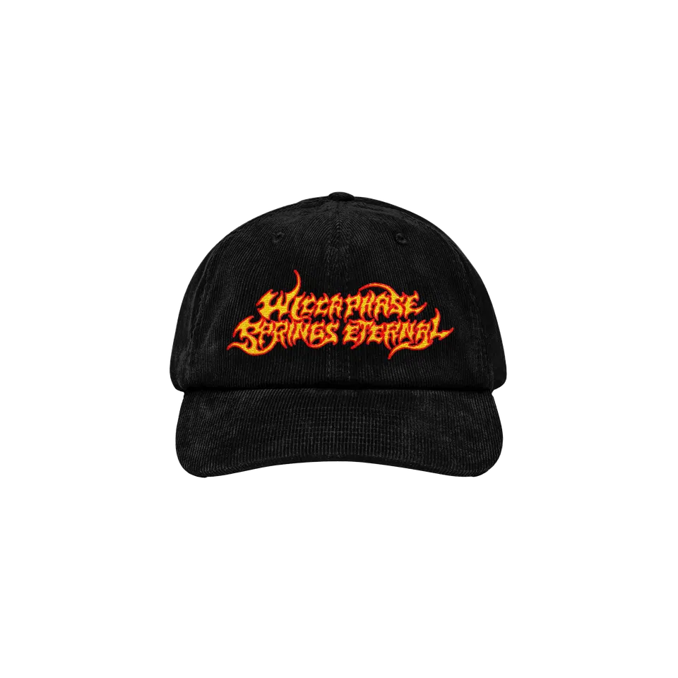 Embroidered Corduroy Logo Hat (Black/Red/Gold)