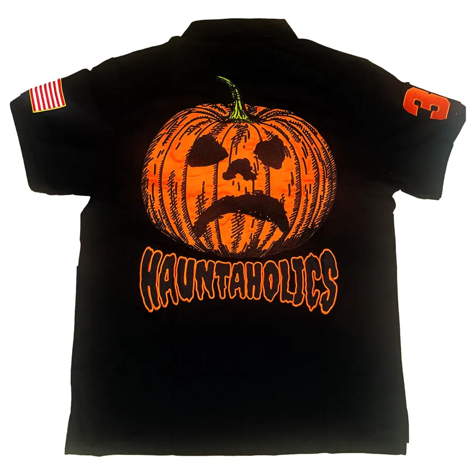 Haunted Mound Hauntaholics Polo (Black) detail image 2