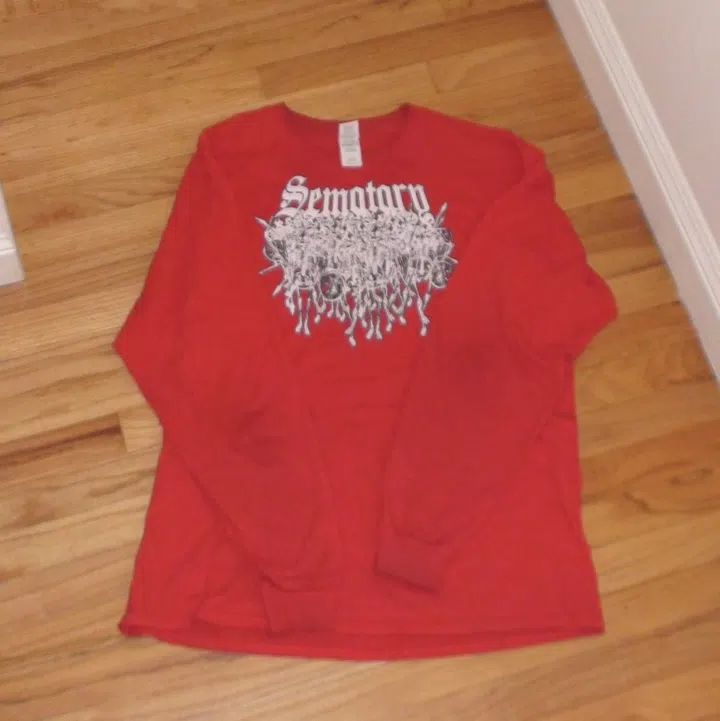 Sematary Skellingtons Long Sleeve (Red / White) detail image 5