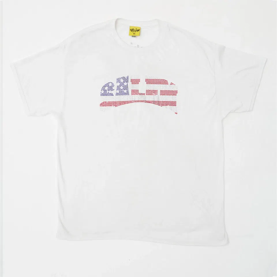 Collegiate Tee (Rhinestones / White / USA)