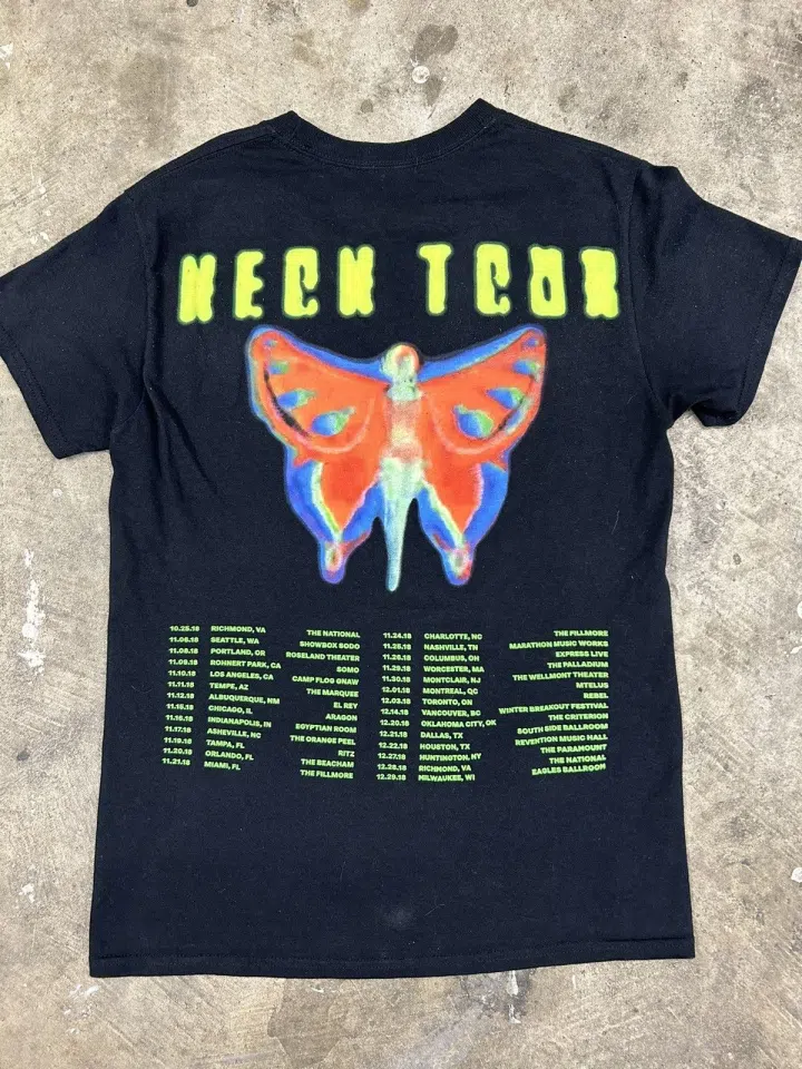 Playboi Carti Neon Tour Butterfly Tee (Black) detail image 2