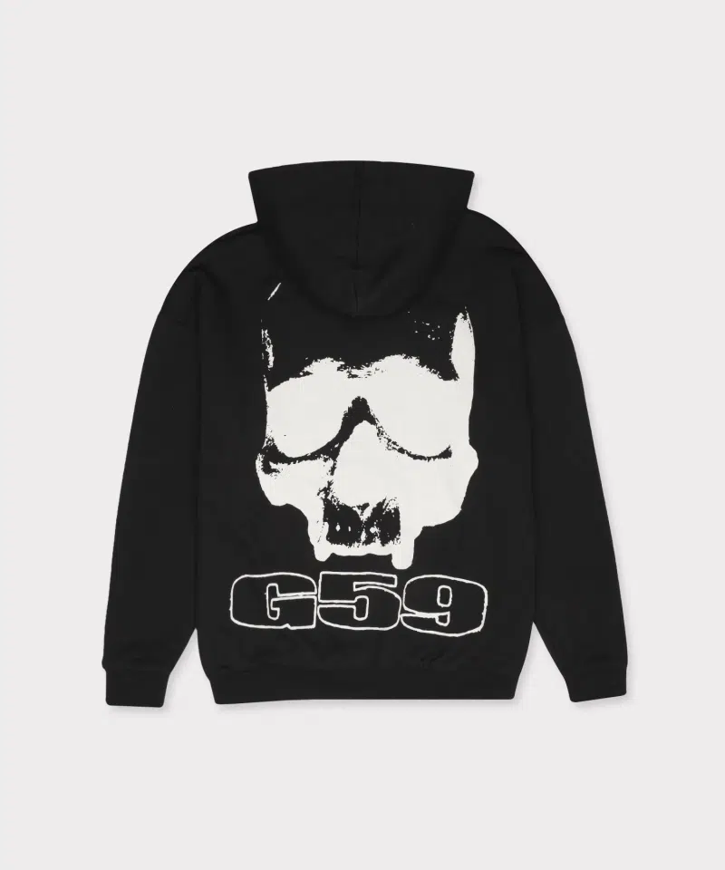 G59 Records Double Layer Reversible Hoodie (Black / Woodland Camo) detail image 4