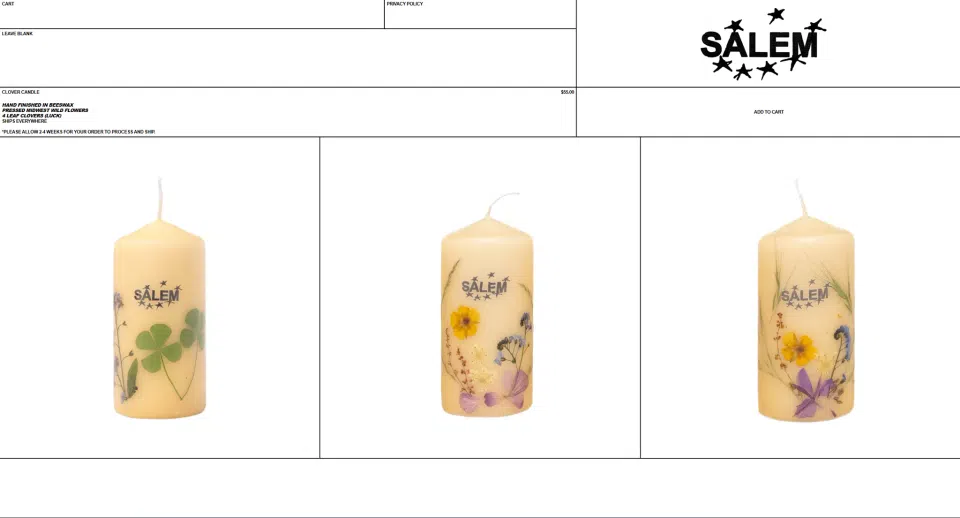 SALEM Clover Candle Beeswax detail image 4