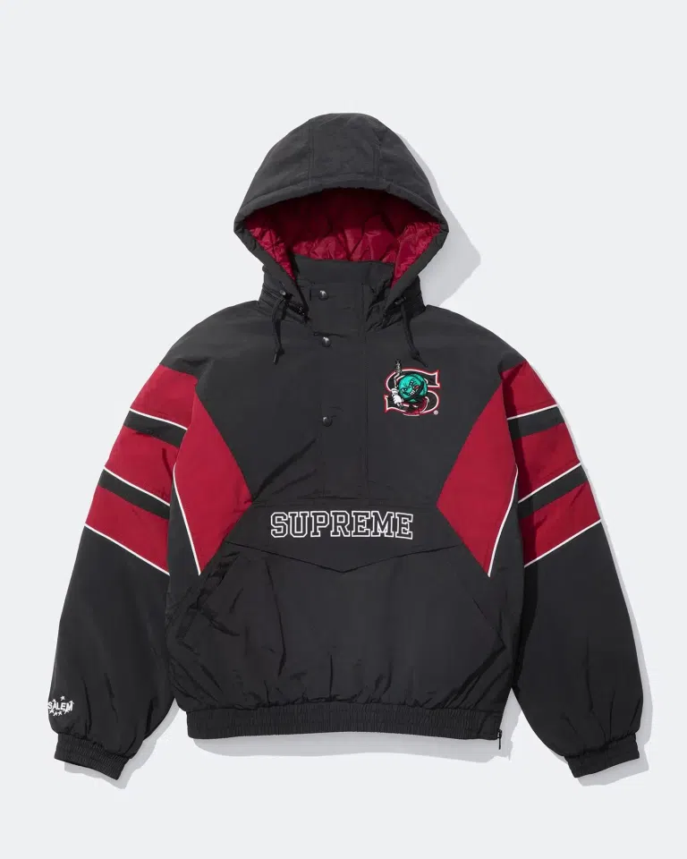 Supreme/SALEM Half Zip Stadium Jacket (Black)