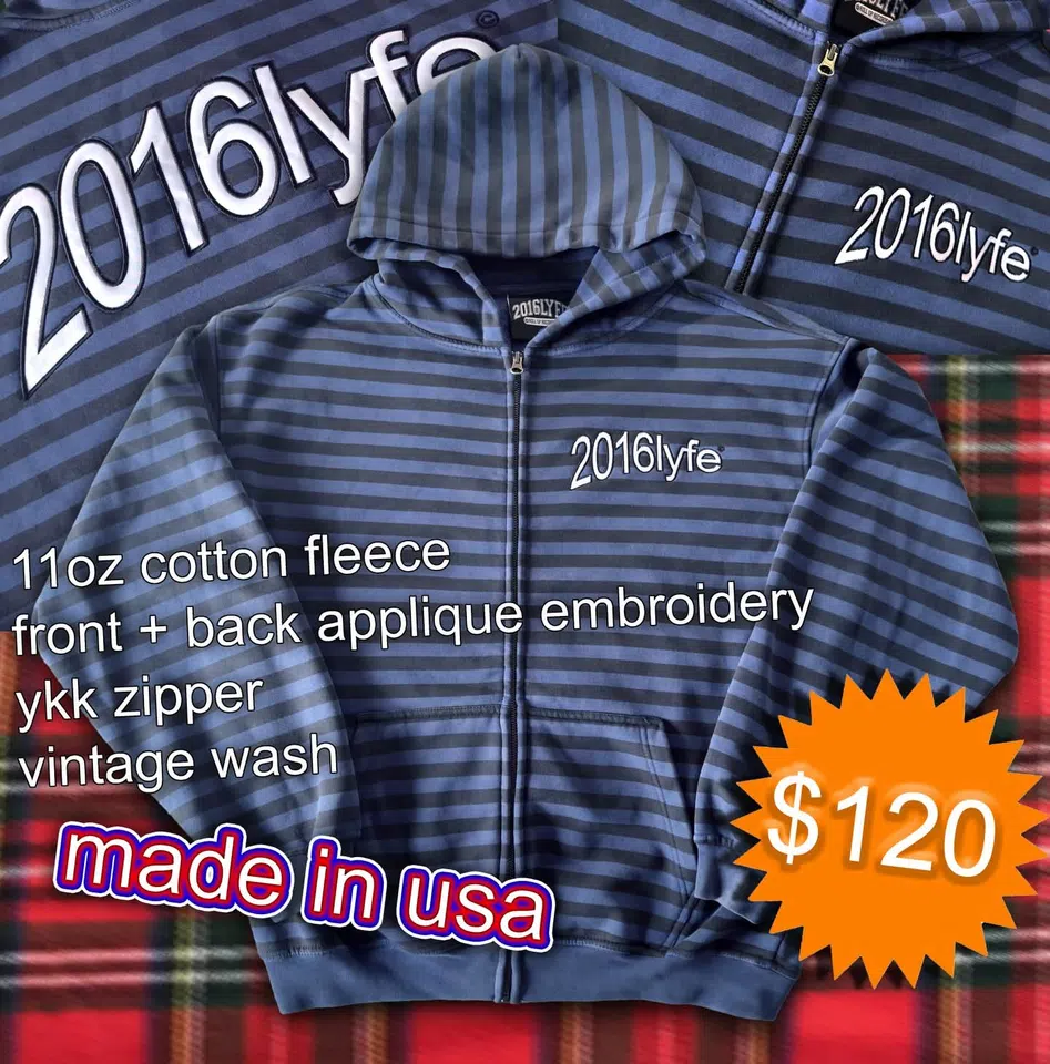 Stripe Zip-up (Blue/Black)