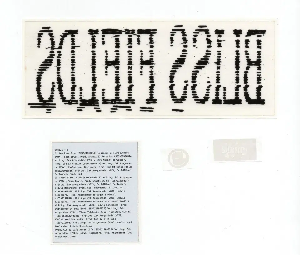 Ecco2k E Vinyl Credits Sticker detail image 3