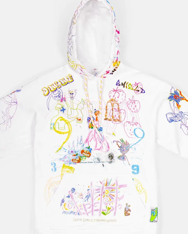 Bladee 333 Extasia Hoodie (White) detail image 3