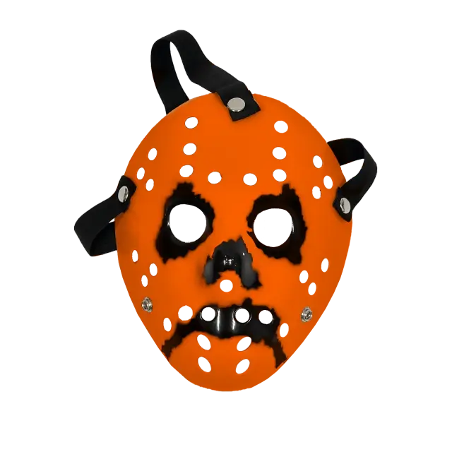 Haunted Mound Harold Hockey Mask (Orange)
