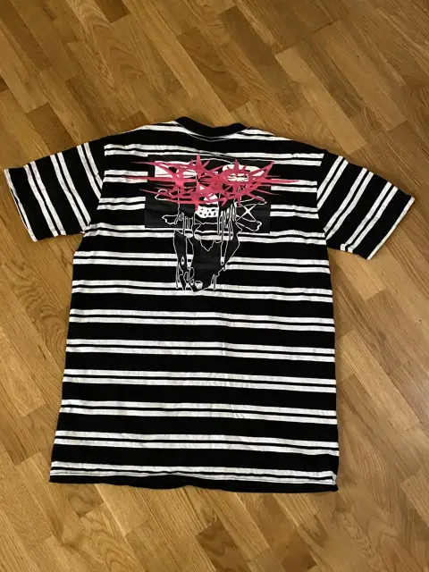 Drain Gang D-9 Striped Tee (White / Black) detail image 2