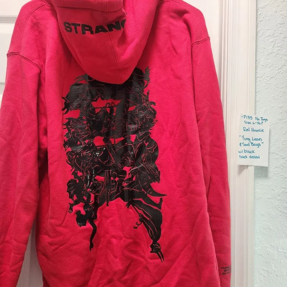 Yung Lean Stranger North America Tour Hoodie (Red) detail image 3