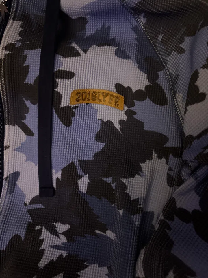 2016LYFE Waffle Knit Zip-up (Blue) detail image 2