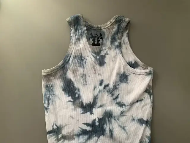 Drain Gang Spiral Upwards Tank Top (Blue / Grey Tie Dye) detail image 4