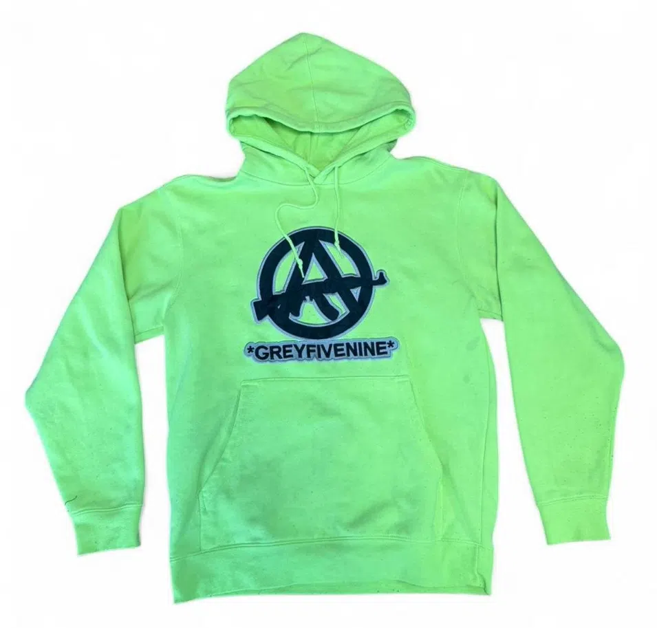 G59 Records Anarchy Hooded Sweatshirt (Safety Green)