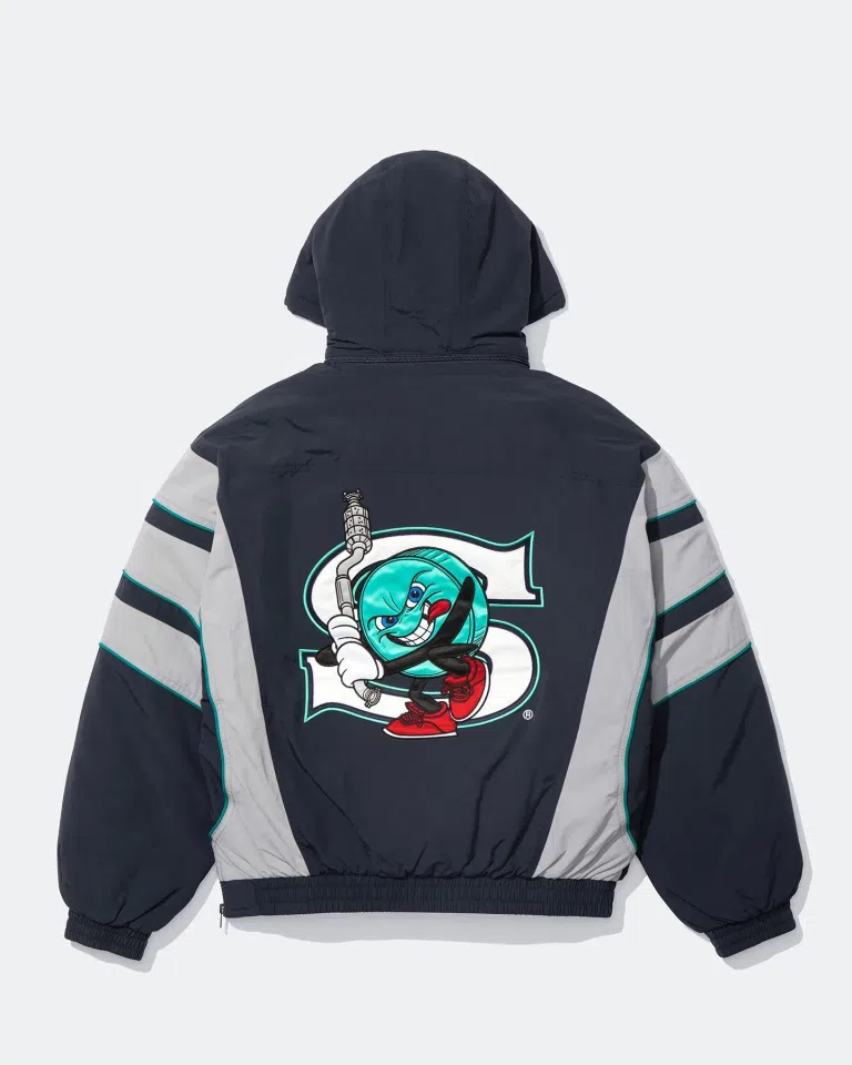 Supreme/SALEM Half Zip Stadium Jacket (Navy) detail image 2