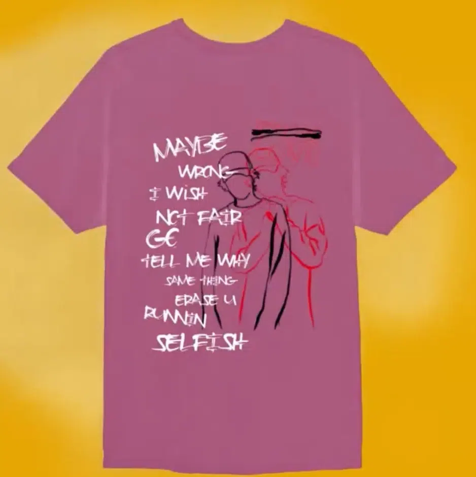 The Kid LAROI Maybe Wrong Tee In Pink detail image 2