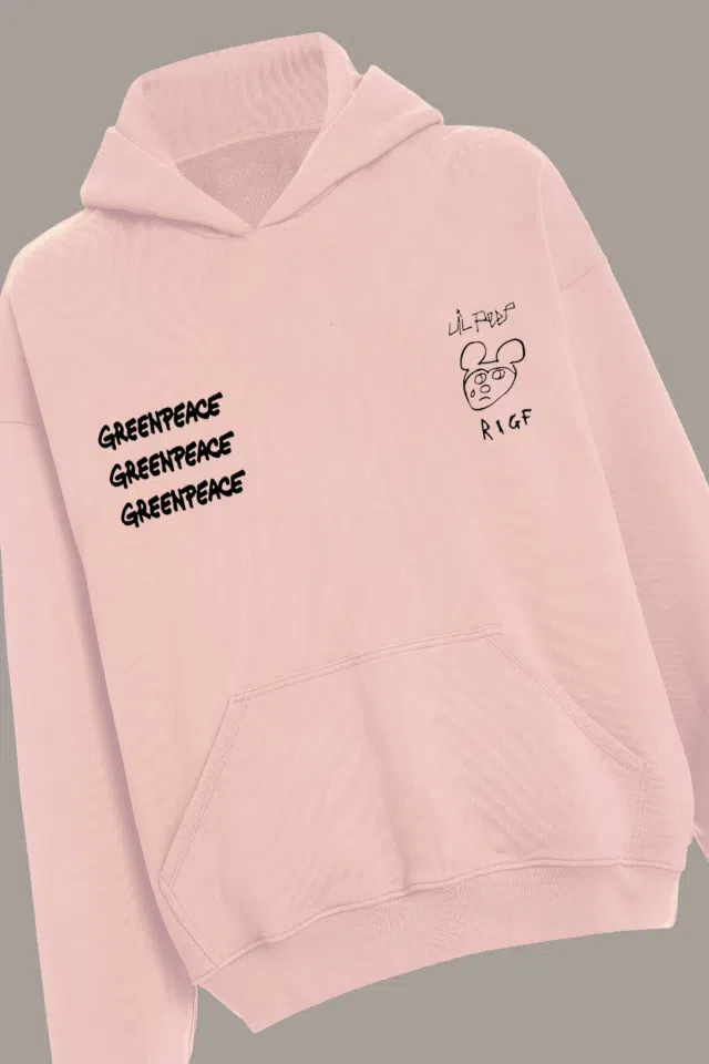 Lil Peep Heavy Live Forever Hoodie (Pink) detail image 3