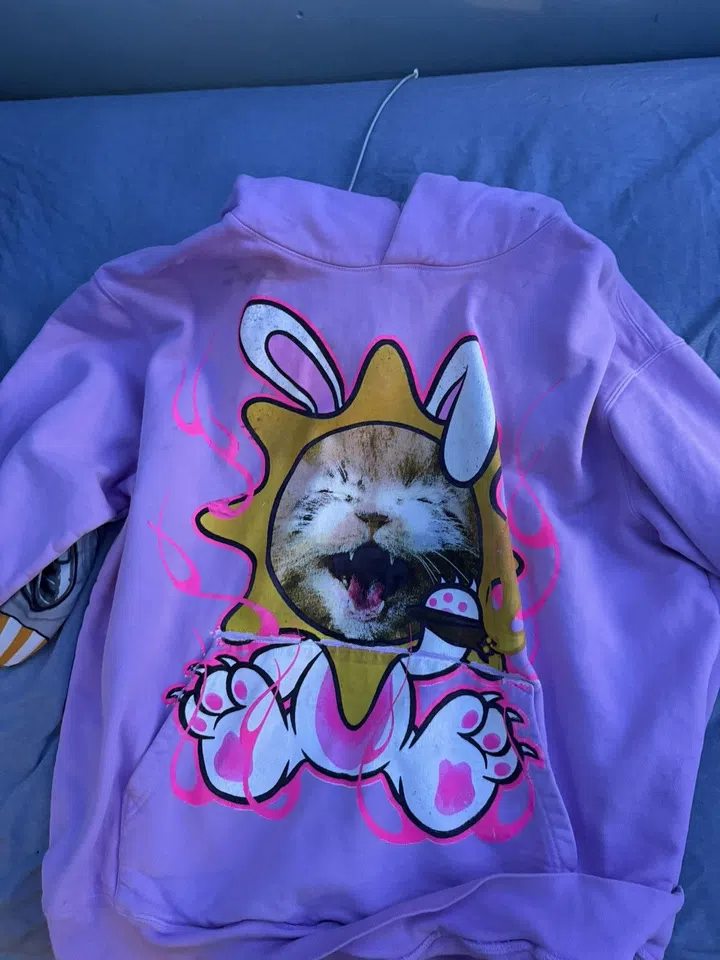 Che Sayso Says Cat Hoodie (Pink) detail image 3