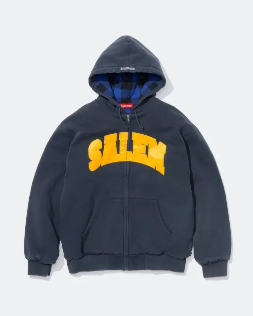 Supreme/SALEM Zip Up Hooded Sweatshirt (Navy)