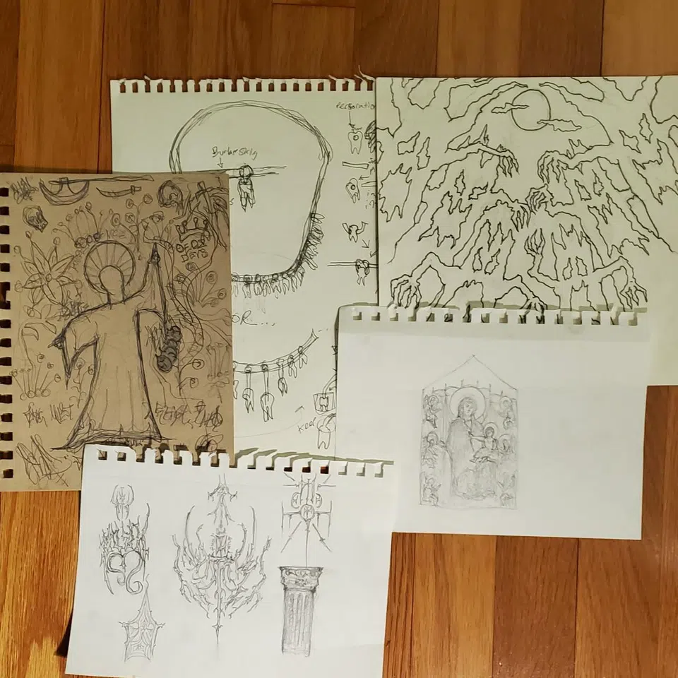 LOT OF 5 SKETCHES