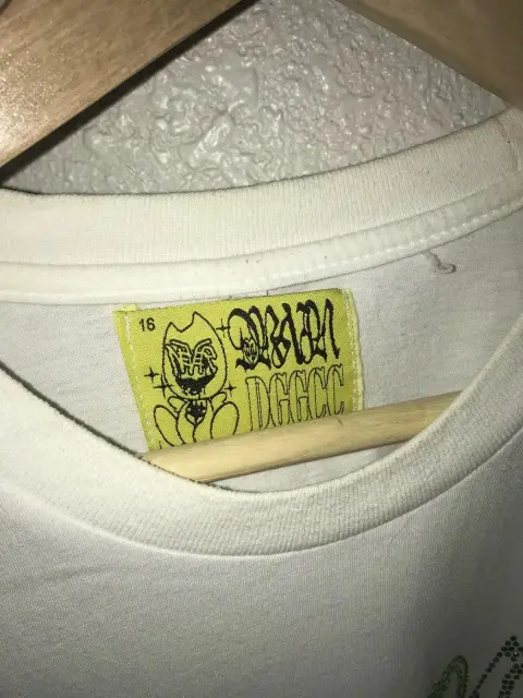 Drain Gang Drain Rhinestone Tee (White) detail image 2