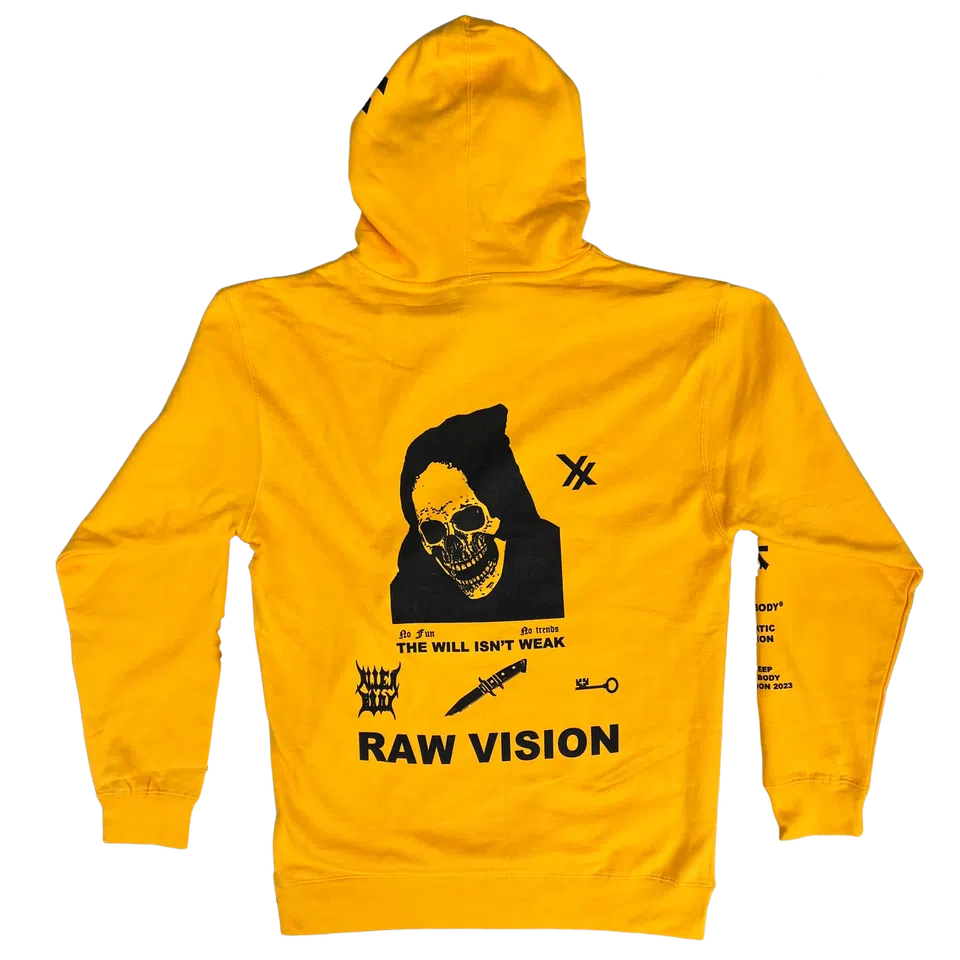 Alien Body x Lil Peep - Yellow RAW VISION Hoodie detail image 2