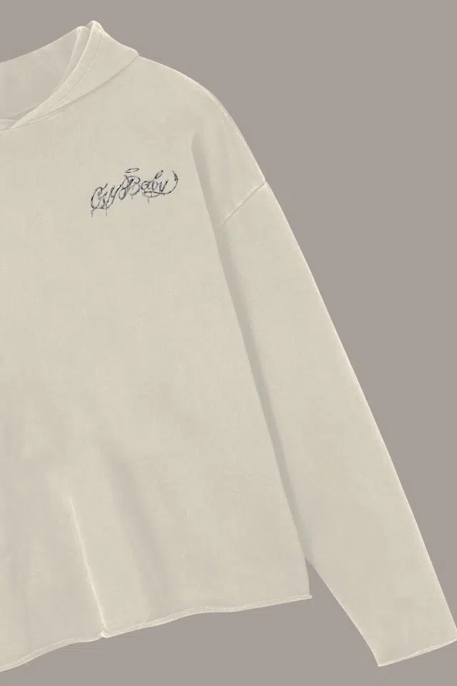Lil Peep Crybaby Raw Hoodie (White) detail image 3