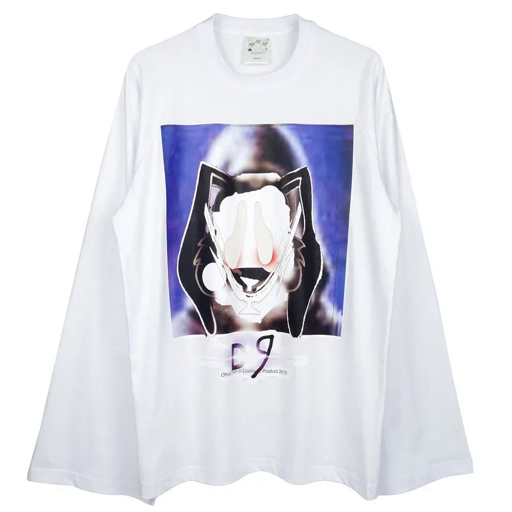 Drain Gang 09 Rabbit White Wide Sleeve Raglan primary image