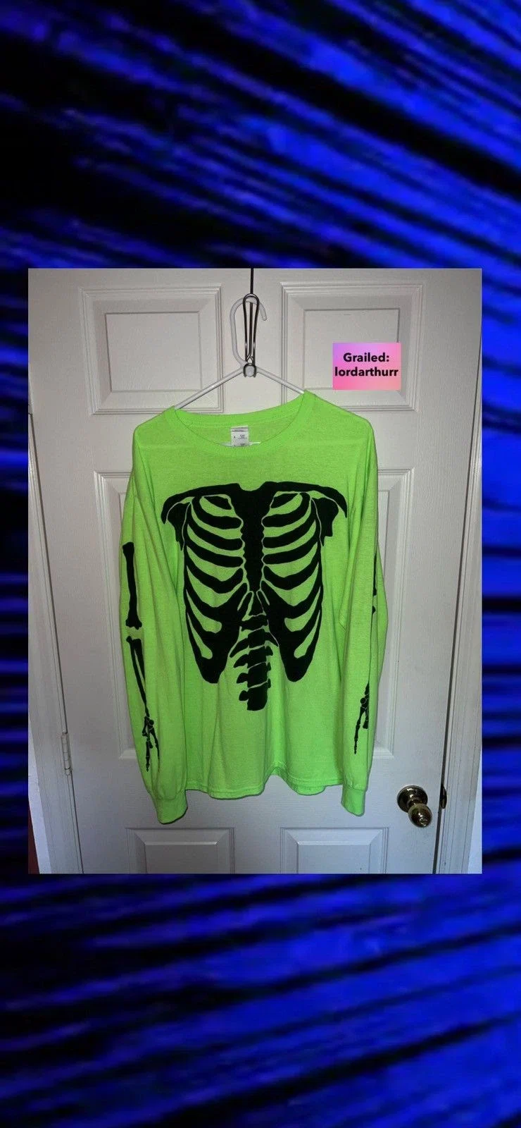 Playboi Carti Die Lit Tour Skeleton Ribcage Long Sleeve (Neon Green) primary image