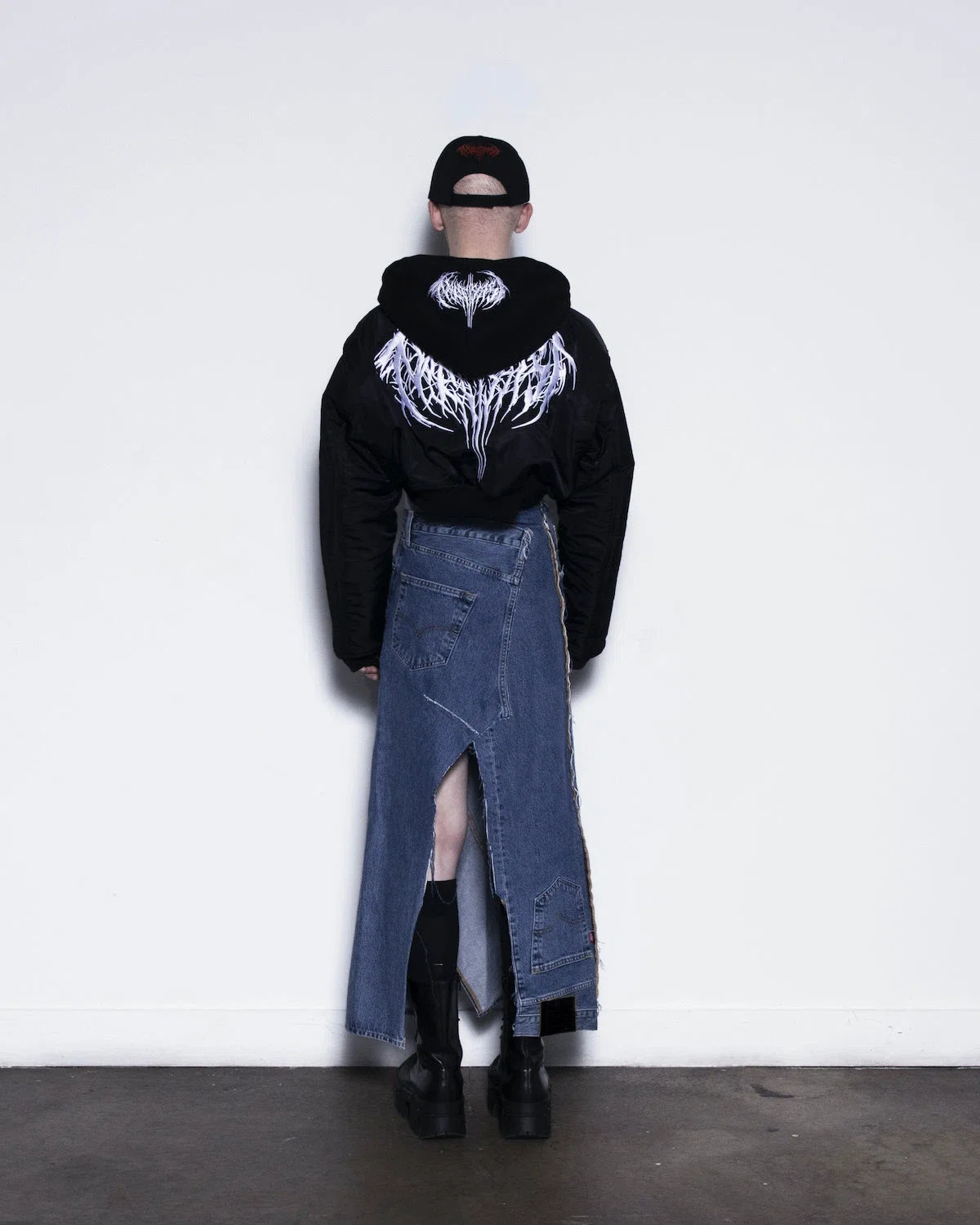 Playboi Carti Narcissist Cropped Bomber Jacket — Black