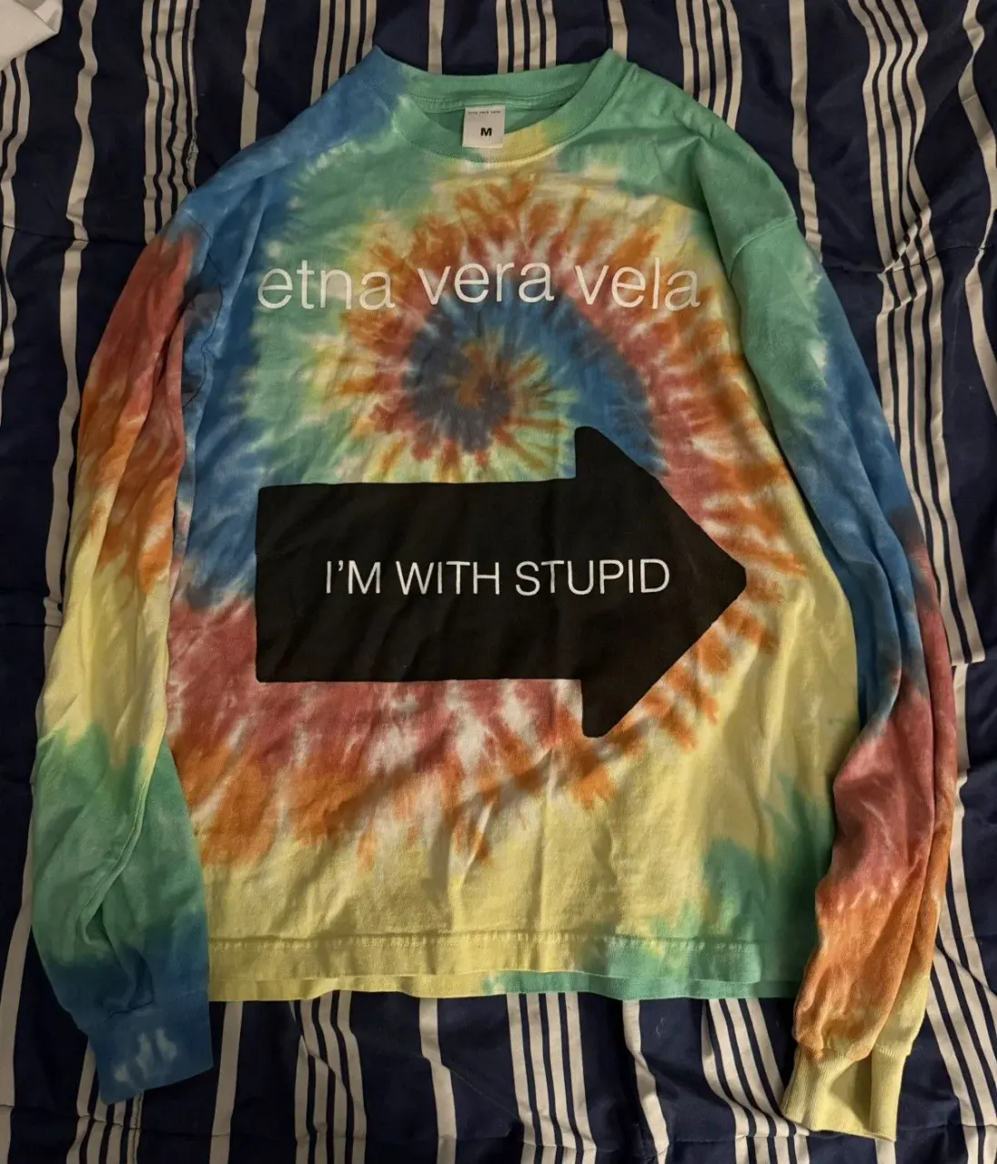 fakemink I'm with stupid Tie-Dye Long Sleeve primary image