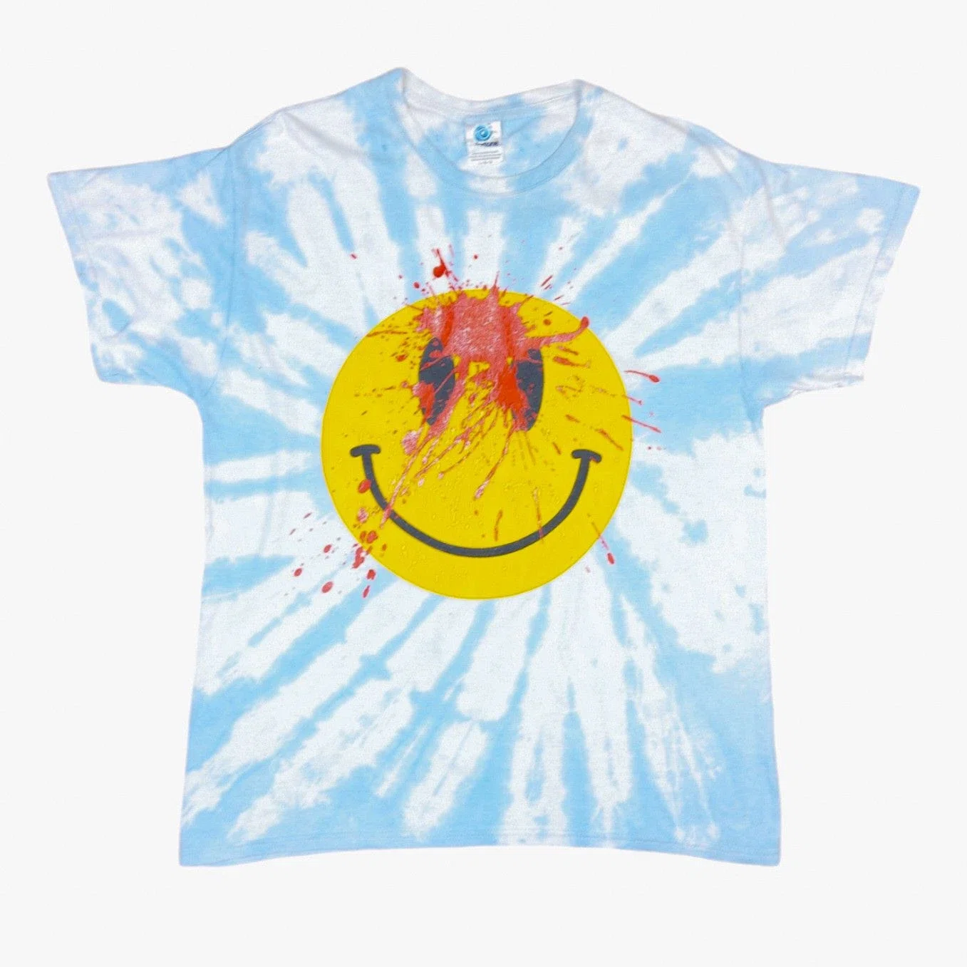 Playboi Carti Die Lit Tour Smiley Face Tee — Blue Tie-Dye primary image