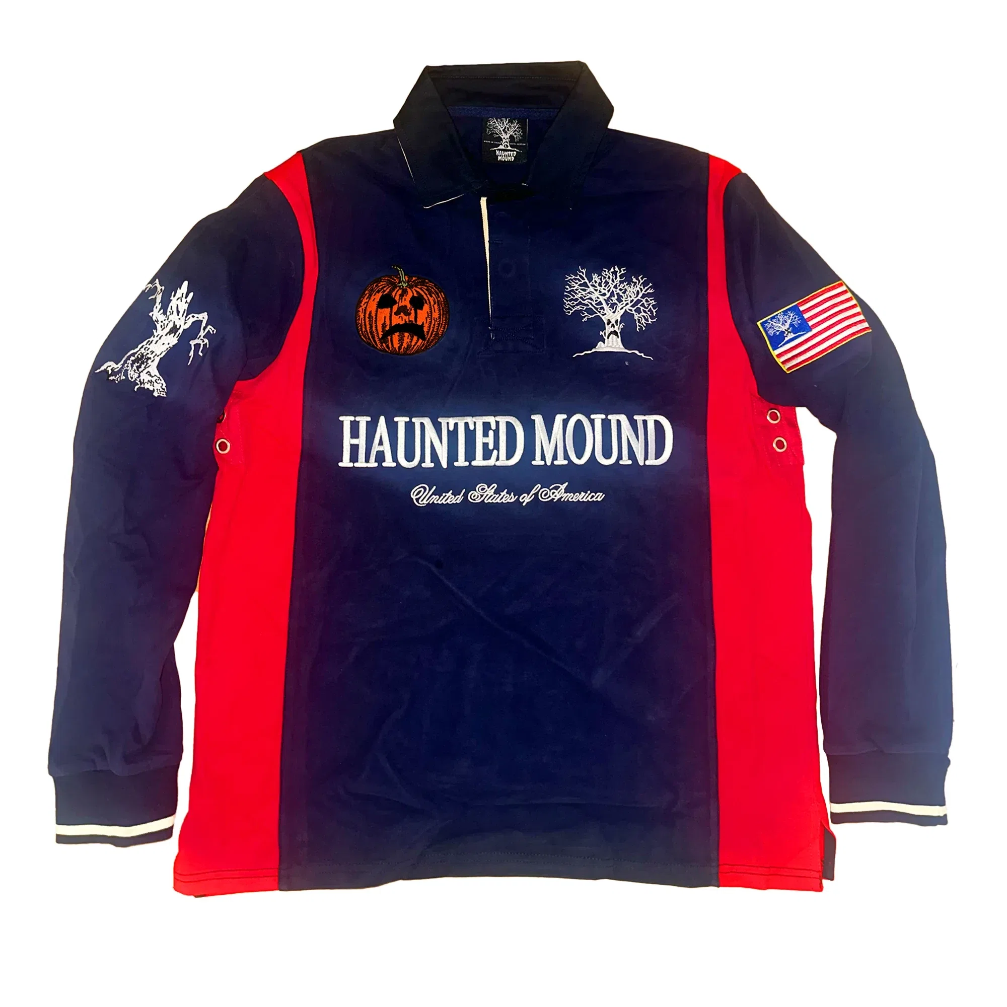 Haunted Mound USA Long Sleeve Polo primary image