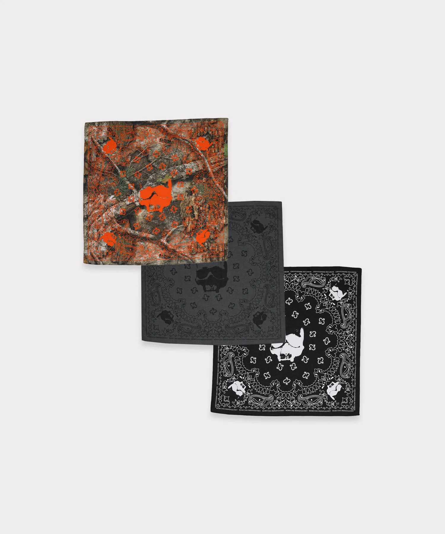 G59 Records G59 3 Pack Skull Bandana (Black / Grey / Camo) primary image