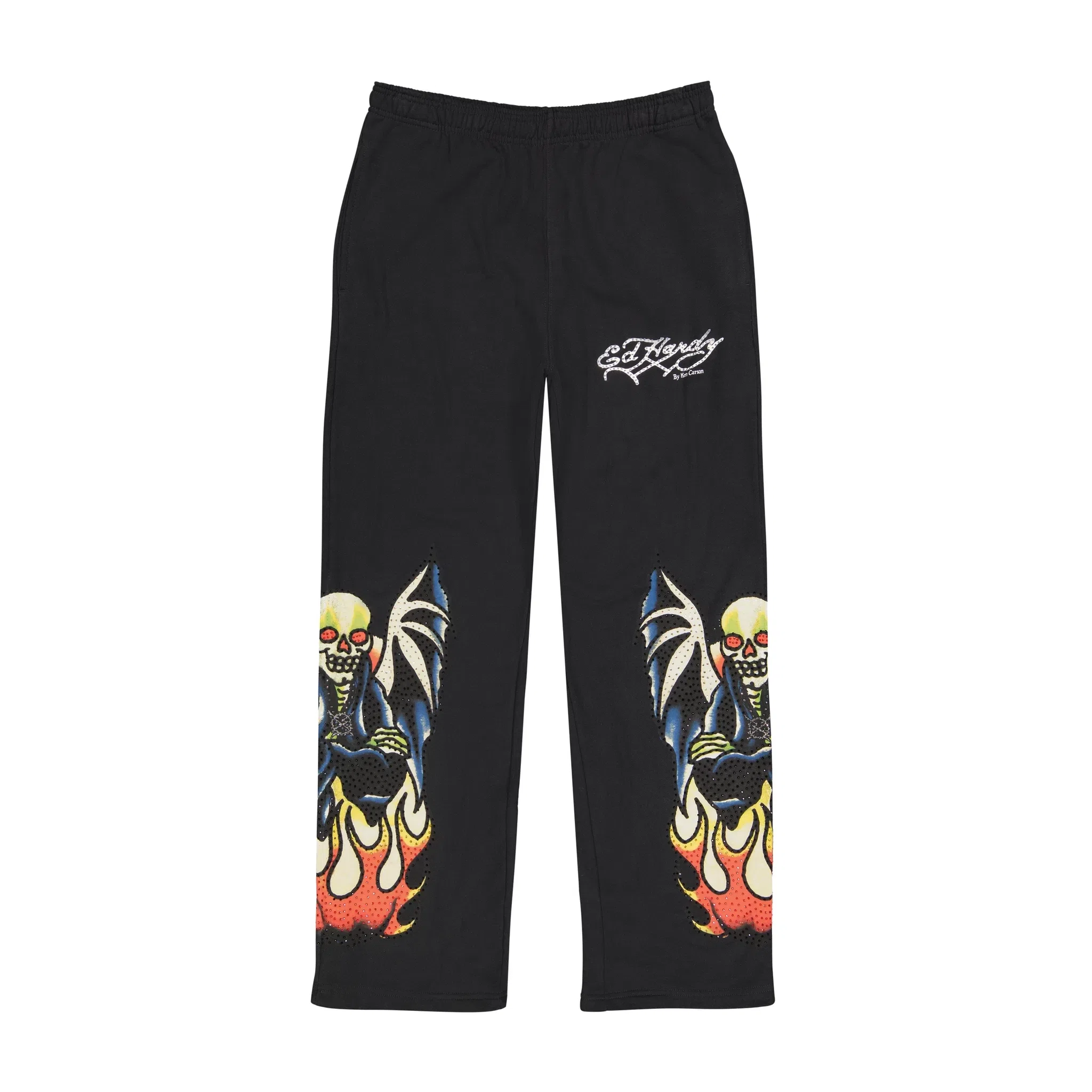 Ken Carson Xman Mens Rhinestone Baggy Sweatpant Black primary image