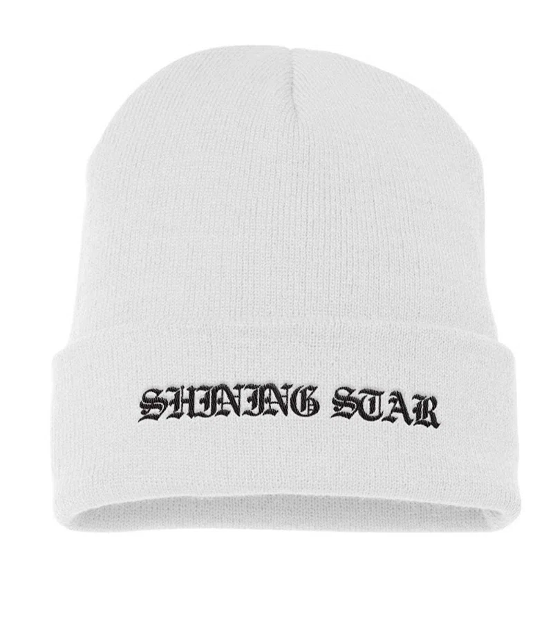 Lil Peep Shining Star Knit White Beanie primary image