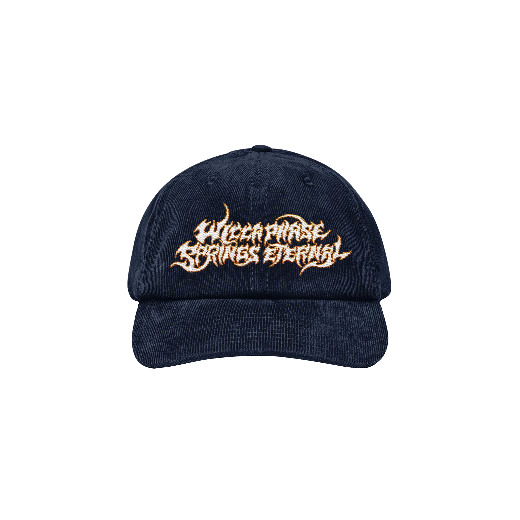 Wicca Phase Springs Eternal Embroidered Corduroy Logo Hat (Navy/Gold/White)