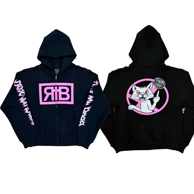 Che Rest In Bass F**k Off Cat Zip Hoodie primary image