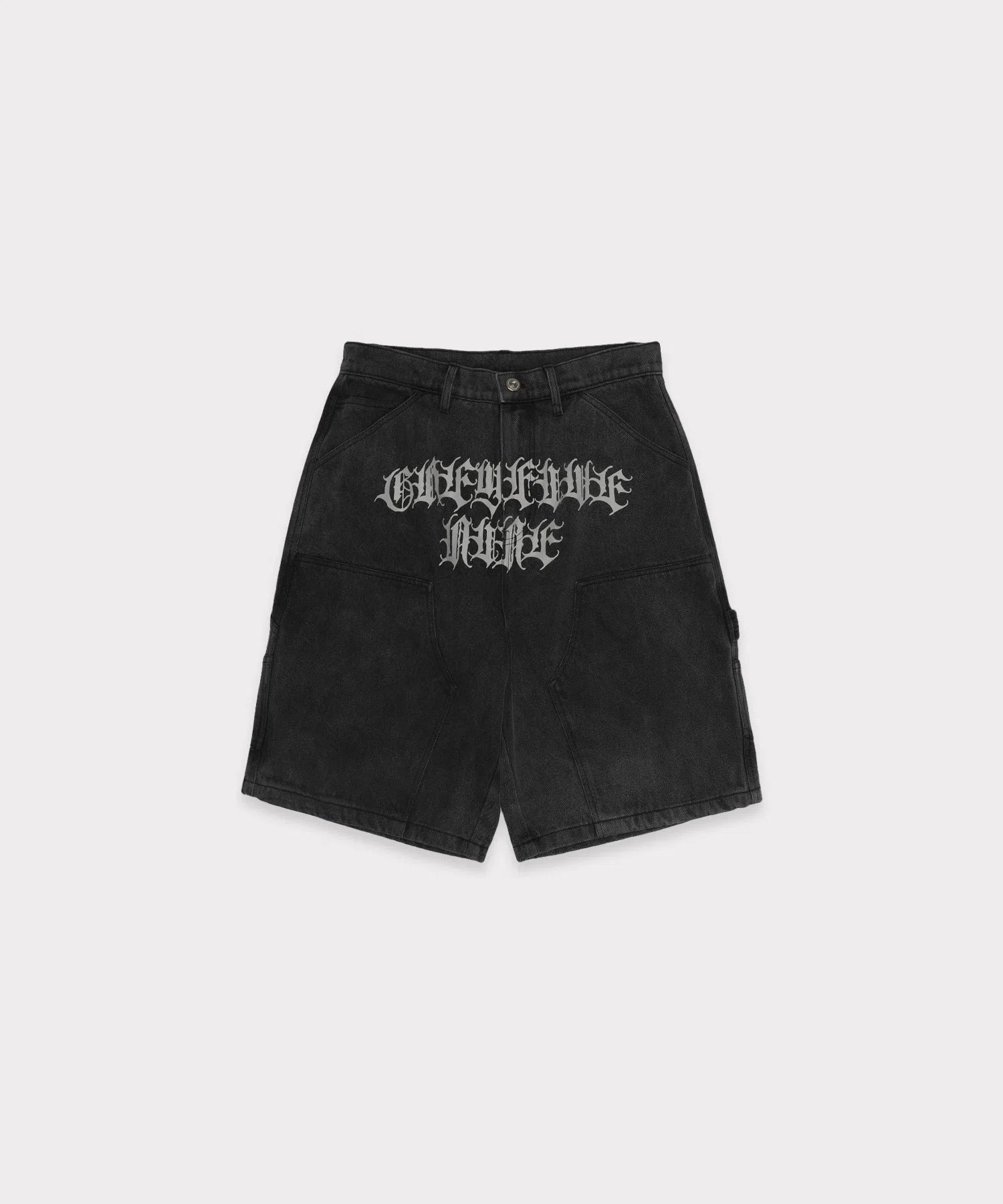 G59 Records G59 Pain Inflicted Double Knee Shorts (Black Denim) primary image