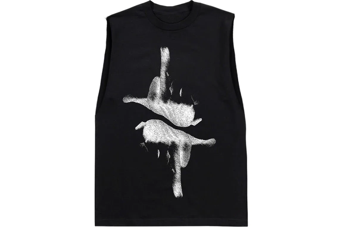 Playboi Carti Middle Finger Sleeveless Tee — Black