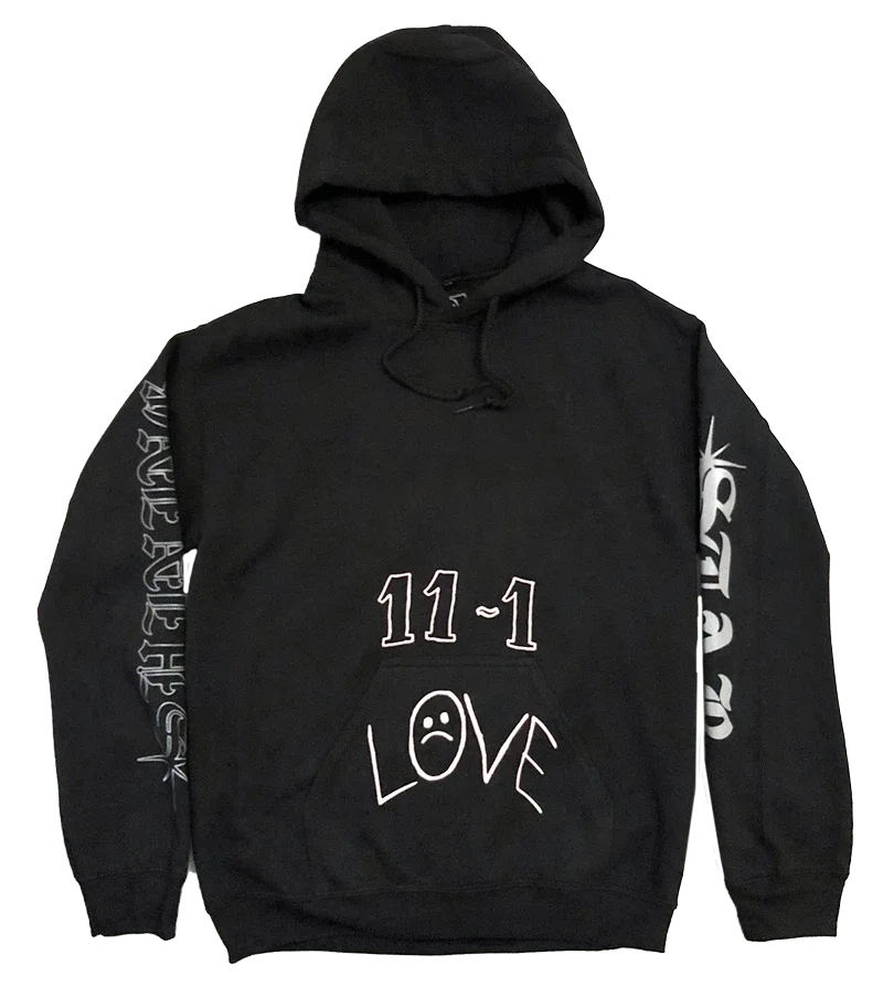 Lil Peep 11-1 Reflective Ink Black Hoodie primary image